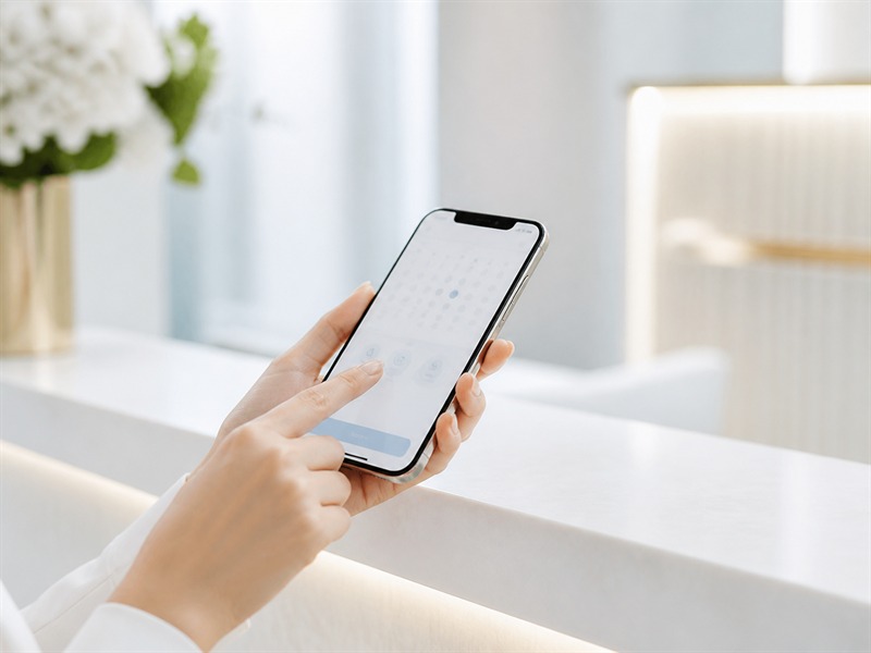 スマートフォンから予約する様子